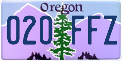 OR license plate 020FFZ