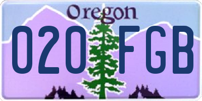 OR license plate 020FGB