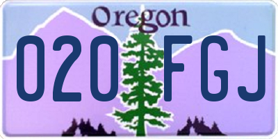 OR license plate 020FGJ