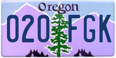 OR license plate 020FGK