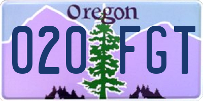 OR license plate 020FGT