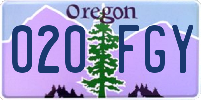 OR license plate 020FGY