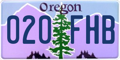 OR license plate 020FHB