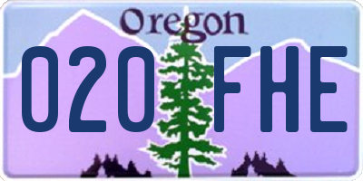 OR license plate 020FHE