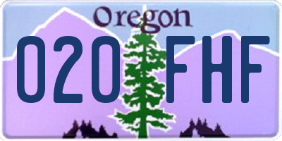 OR license plate 020FHF