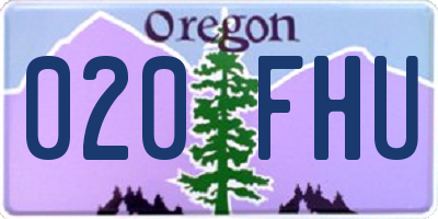 OR license plate 020FHU