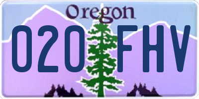 OR license plate 020FHV