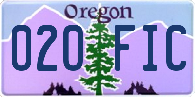 OR license plate 020FIC