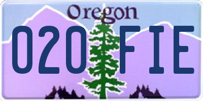 OR license plate 020FIE