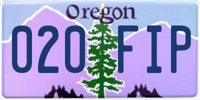 OR license plate 020FIP