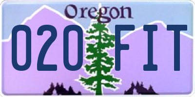 OR license plate 020FIT