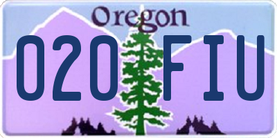 OR license plate 020FIU