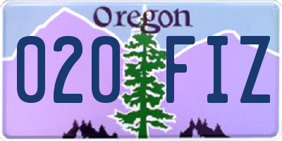 OR license plate 020FIZ