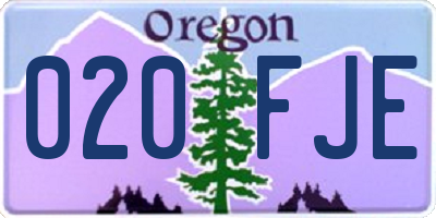 OR license plate 020FJE