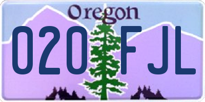 OR license plate 020FJL