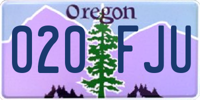 OR license plate 020FJU