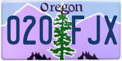 OR license plate 020FJX