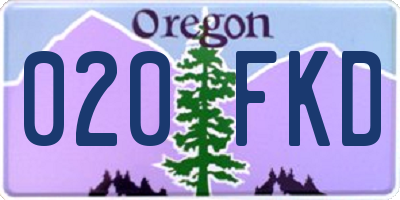 OR license plate 020FKD