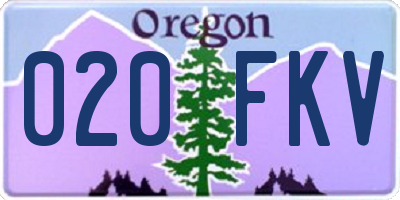 OR license plate 020FKV