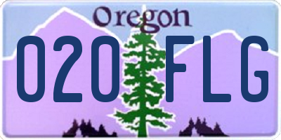 OR license plate 020FLG