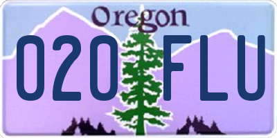 OR license plate 020FLU