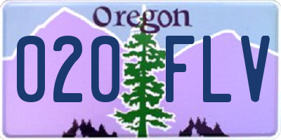 OR license plate 020FLV