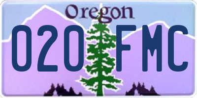 OR license plate 020FMC