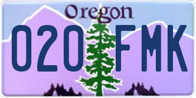 OR license plate 020FMK