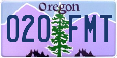 OR license plate 020FMT