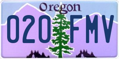 OR license plate 020FMV