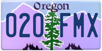 OR license plate 020FMX