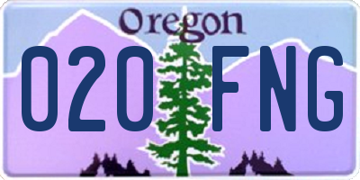 OR license plate 020FNG