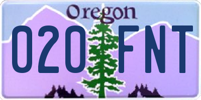 OR license plate 020FNT