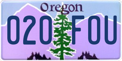 OR license plate 020FOU