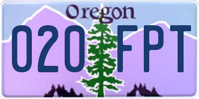 OR license plate 020FPT