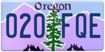 OR license plate 020FQE