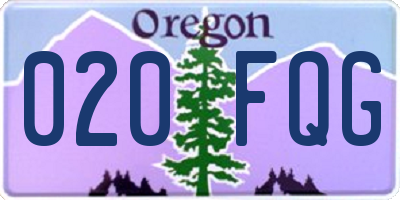OR license plate 020FQG