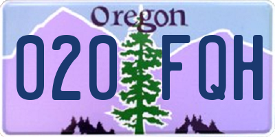 OR license plate 020FQH