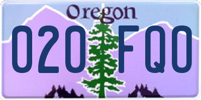 OR license plate 020FQO