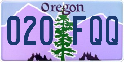 OR license plate 020FQQ