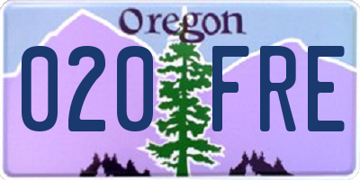 OR license plate 020FRE