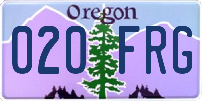 OR license plate 020FRG
