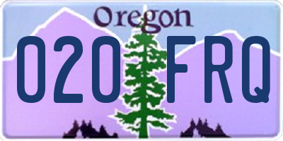 OR license plate 020FRQ
