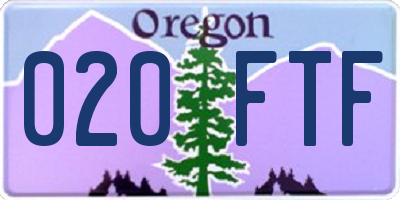 OR license plate 020FTF