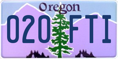 OR license plate 020FTI