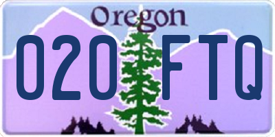 OR license plate 020FTQ