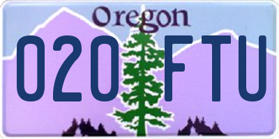OR license plate 020FTU