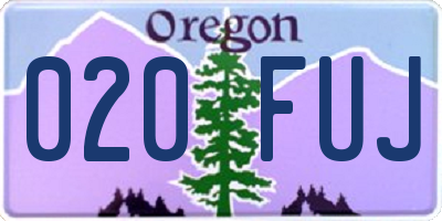 OR license plate 020FUJ