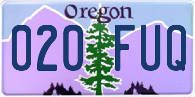OR license plate 020FUQ