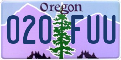 OR license plate 020FUU
